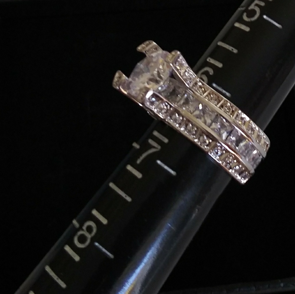 925 Sterling silver white sapphire wedding ring